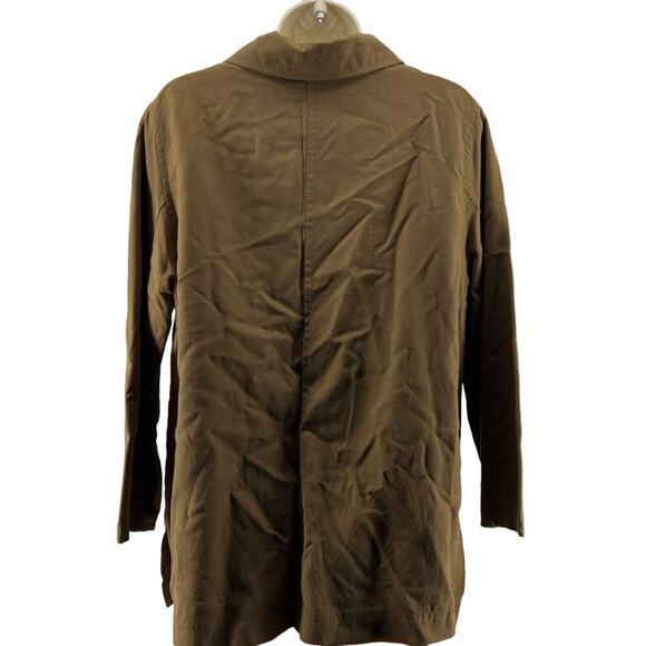 Mariano Rubinacci Brown Linen Blend Button Front Shirt Pockets Womens Medium - Picture 5 of 5